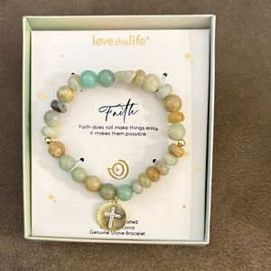 Multicolor Beaded Bracelet with Cross Charm